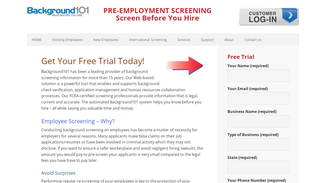 Get Your Free Trial Today | Background101