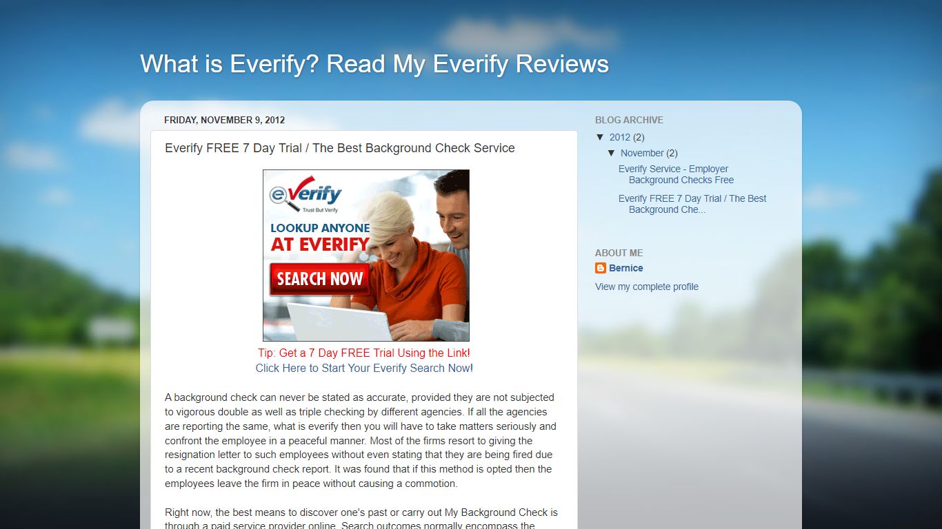 Everify FREE 7 Day Trial / The Best Background Check Service